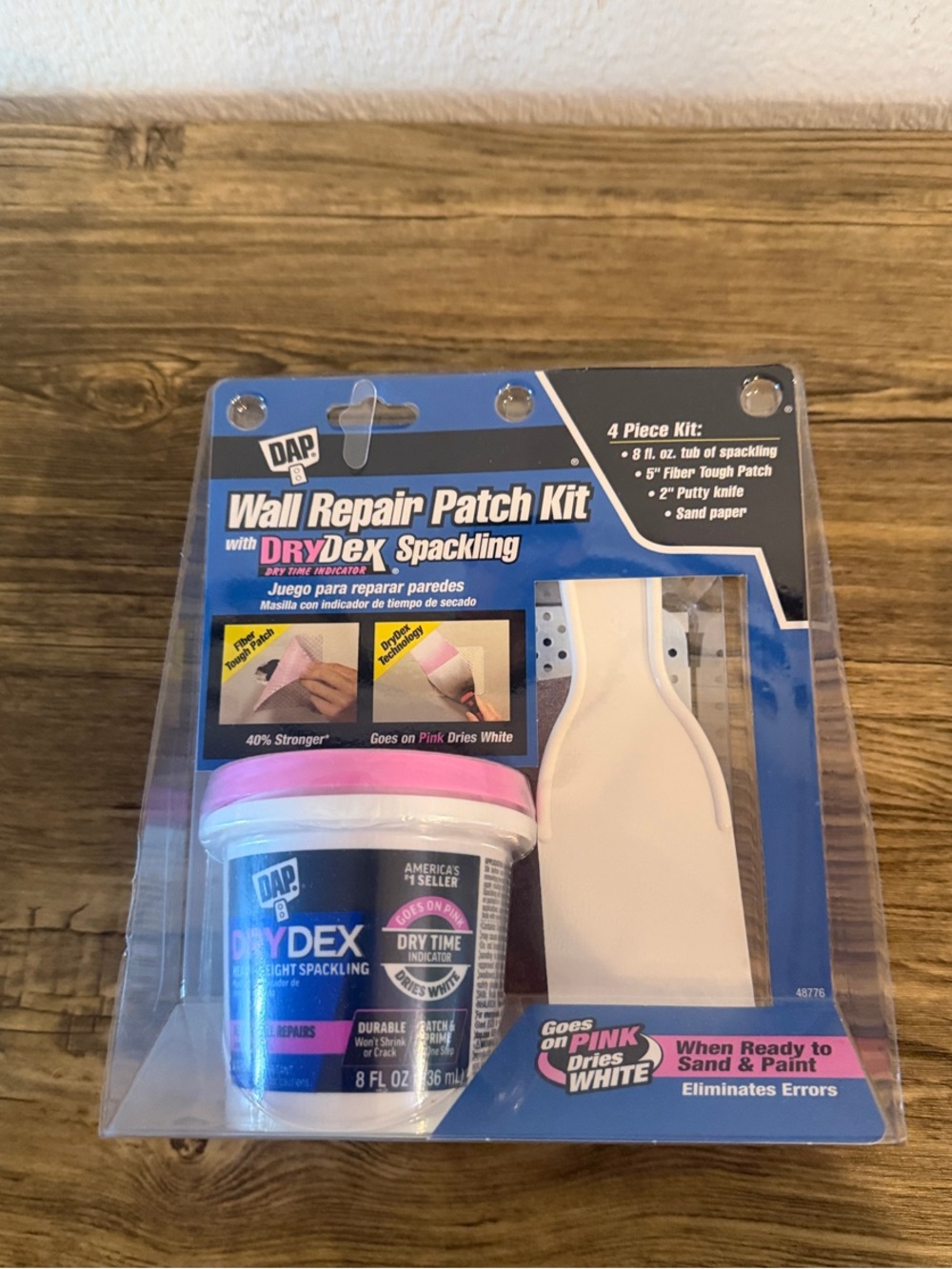 DryDex Wall Repair Patch Kit with Pink Spackling (Brand New - Unopened)